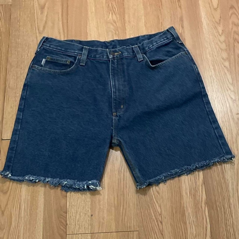 Carhartt Men’s 36 Cutoff Relaxed Jean Shorts Dark Blue Denim Jorts Casual